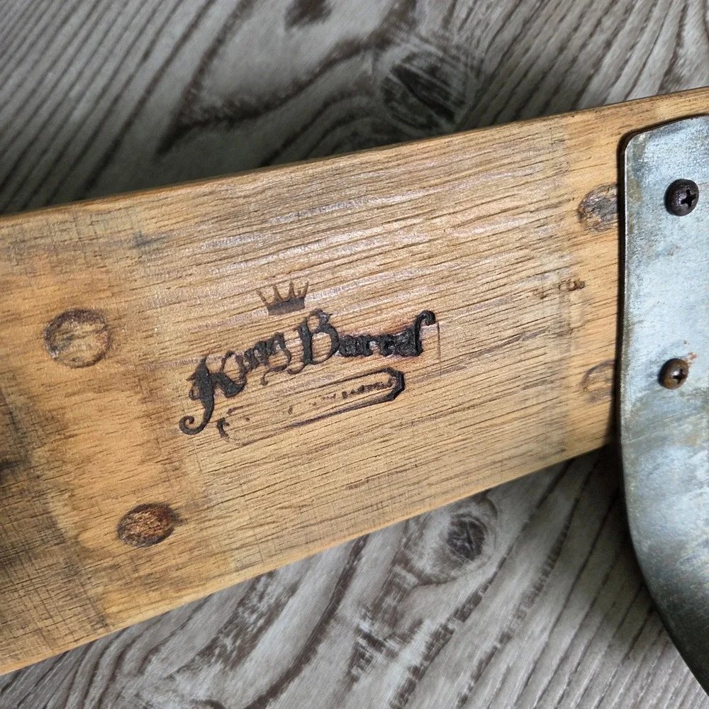 Kings Barrel Whiskey Barrel Stave Coat Rack Rustic Wood 4 Hook Wall Mount 35in
